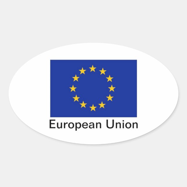 EU flag oval stickers (Front)