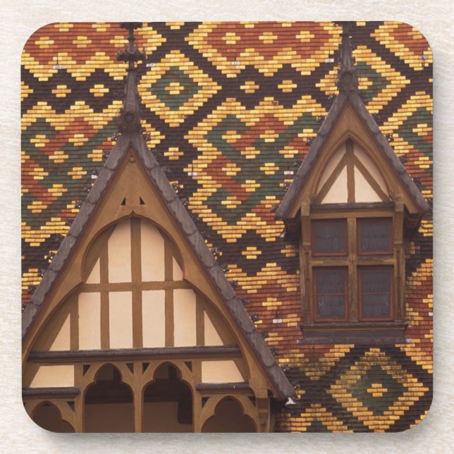 EU, France, Burgundy, Cote d'Or, Beaune. Tiled Beverage Coaster (Front)