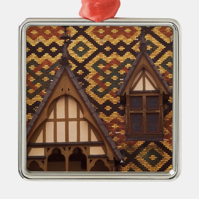 EU, France, Burgundy, Cote d'Or, Beaune. Tiled Metal Ornament (Front)