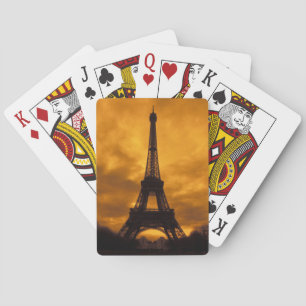 EU, France, Paris.  Eiffel Tower. Poker Cards