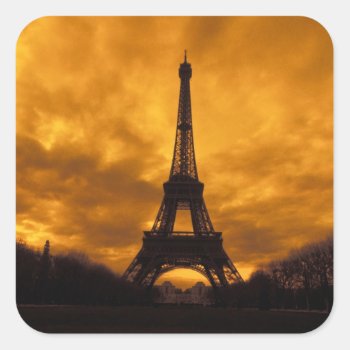 Eu  France  Paris.  Eiffel Tower. Square Sticker by takemeaway at Zazzle