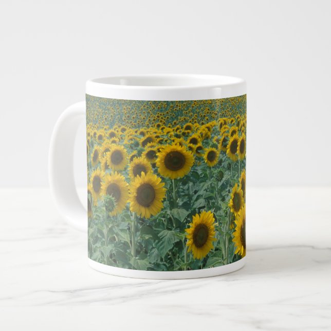 EU, France, Provence, Sunflower field Giant Coffee Mug (Front Left)