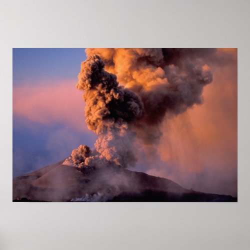 EU Italy Sicily Mt Etna summit vent Poster