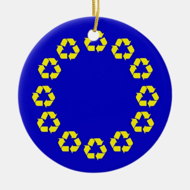 EU recycling flag Ceramic Ornament (Front)