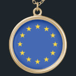 EU - Remain - European Union Flag Gold Plated Necklace<br><div class="desc">UK - EU - Remain - European Union Jack Flag, European Union, flag, britain, british, england, english, europe, european, union, great britain, united, kingdom, stay eu, stay in europe, stay in the eu, stay in the european union, uk, union jack, uk flag, union jack flag, british flag, britain flag, english...</div>