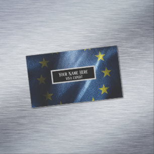 EU silk flag Business Card Magnet
