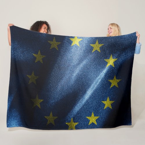 EU silk flag Fleece Blanket