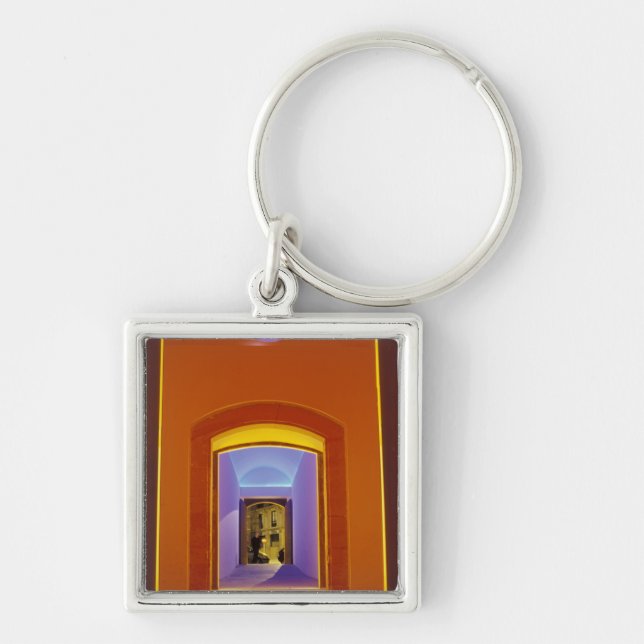 EU, Spain, Barcelona. Lit doorway near Picasso Keychain (Front)