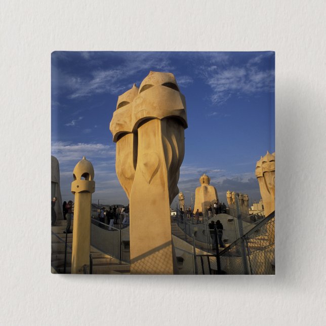 EU, Spain, Catalonia, Barcelona. Antonio Gaudi's Button (Front)