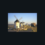 EU, Spain, La Mancha, Consuegra. Windmills and Canvas Print<br><div class="desc">COPYRIGHT David Barnes / DanitaDelimont.com | EU27 DBN0097.jpg | EU, Spain, La Mancha, Consuegra. Windmills and castle in the background.</div>