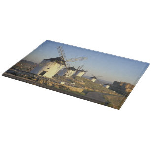 EU, Spain, La Mancha, Consuegra. Windmills and Cutting Board