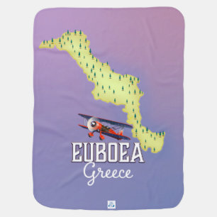 Euboea Greece Map travel poster Baby Blanket