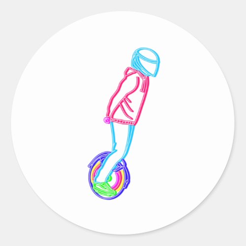 EUC Full Tilt Neon E Unicycle Classic Round Sticker