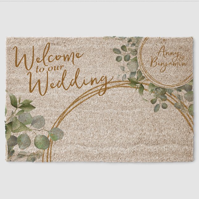 Eucalyptous green fiber doormat (Front)