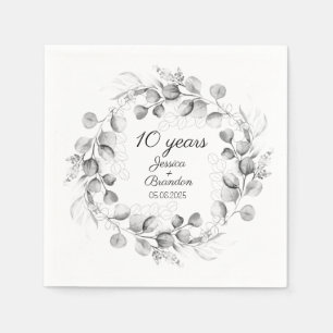 Eucalyptus 10th Tin Wedding Anniversary  Napkins