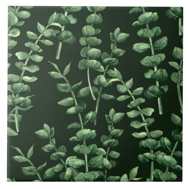 Eucalyptus 2 ceramic tile (Front)