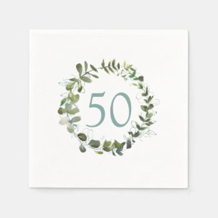 Eucalyptus 50th Birthday Napkins