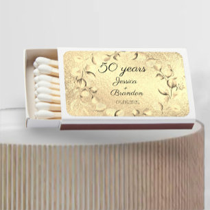 Eucalyptus 50th Golden Wedding Anniversary  Matchboxes
