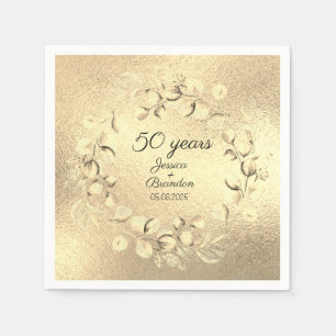 Eucalyptus 50th Golden Wedding Anniversary Napkins