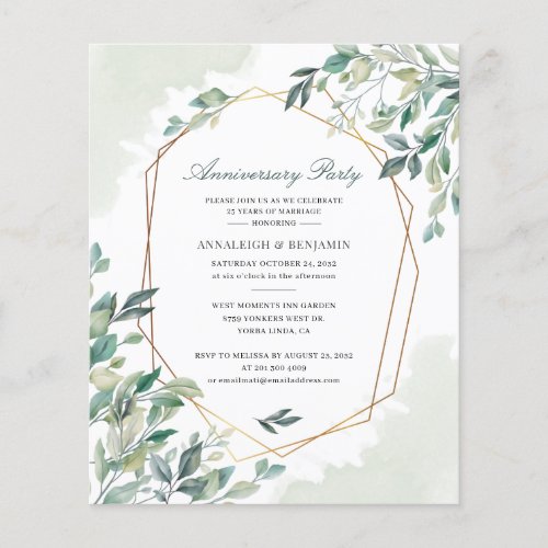 Eucalyptus 50th Wedding Anniversary Invitation