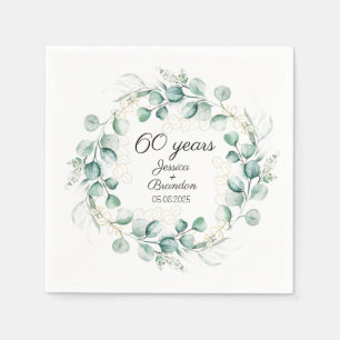 Eucalyptus 60th Diamond Wedding Anniversary Napkins