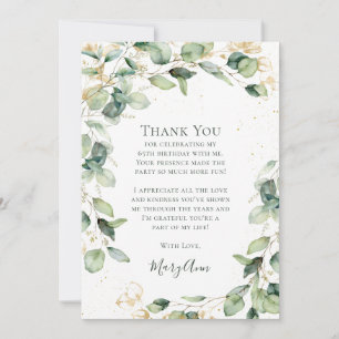 Eucalyptus 65th Birthday Thank You Card