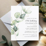 Eucalyptus 80th Birthday Party Invitation<br><div class="desc">Budget Eucalyptus 80th Birthday Party Invitation template you can easily customize or repurpose for other milestone events by clicking the "Personalize" button</div>
