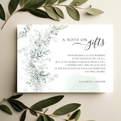 Eucalyptus A Note on Gifts Wishing Well  Enclosure Card