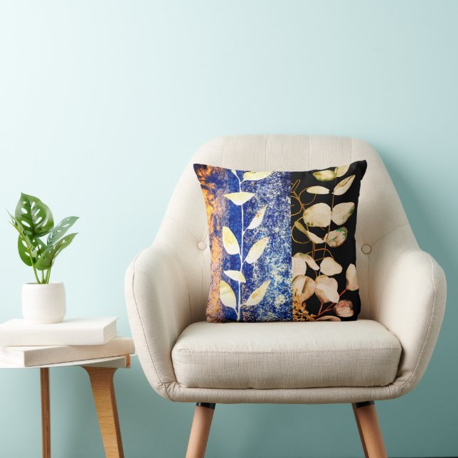 Eucalyptus Abstract Painting Throw Pillow (Chair)