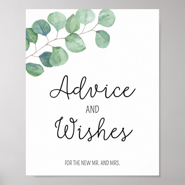 Eucalyptus - Advice and Wishes for Newlyweds Poster (Front)
