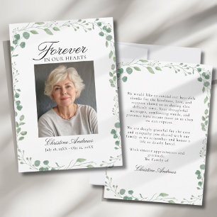 Eucalyptus After Funeral Memorial Sympathy  Thank You Card