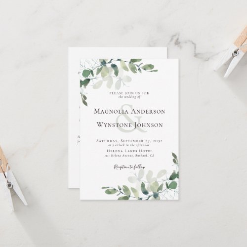 Eucalyptus All In One Wedding Invitation