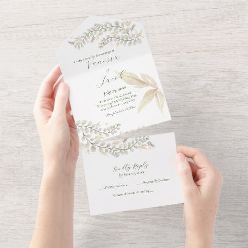 Eucalyptus All_In_One Wedding Invitation