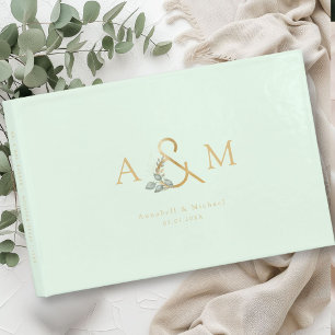 Eucalyptus, Ampersand, Green-Gold, Wedding Guest Book