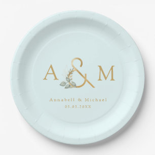 Eucalyptus Ampersand Wedding Box  Paper Plates