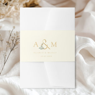 Eucalyptus Ampersand Wedding Invitation Belly Band