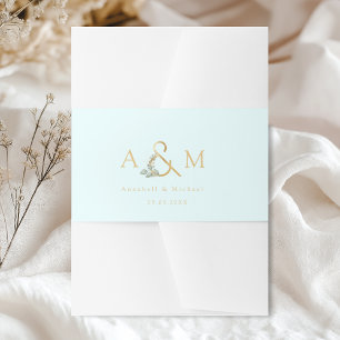 Eucalyptus Ampersand Wedding Invitation Belly Band