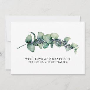 Eucalyptus and Berry Botanical Wedding Thank You Card