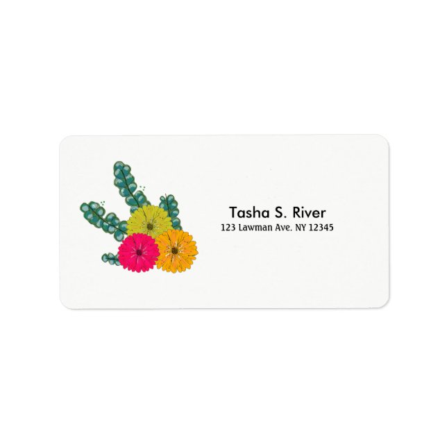 Eucalyptus and Bright Flowers Label (Front)
