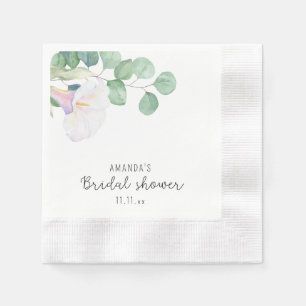 Eucalyptus and calla flower - bridal shower  napkins
