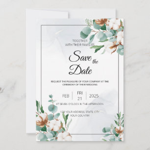 Eucalyptus and Cotton Bliss Invitation