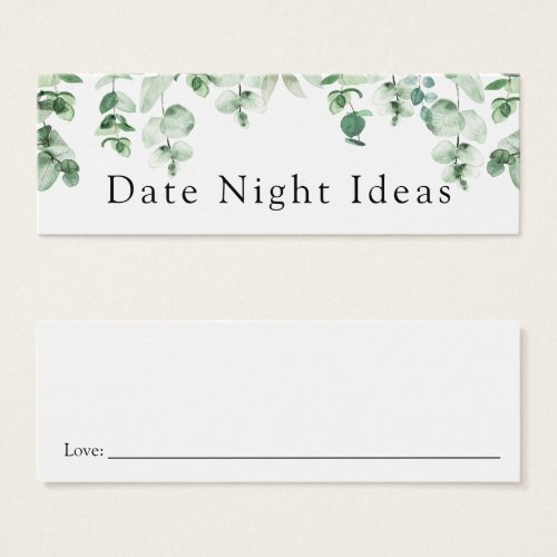 Eucalyptus and Greenery Date Night Idea Card