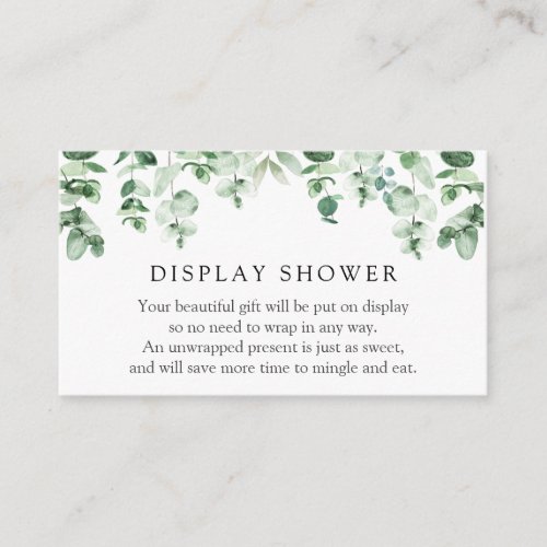 Eucalyptus and Greenery Display Shower Enclosure Card