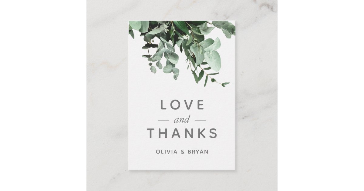 Eucalyptus and Greenery Watercolor Thank You Card | Zazzle
