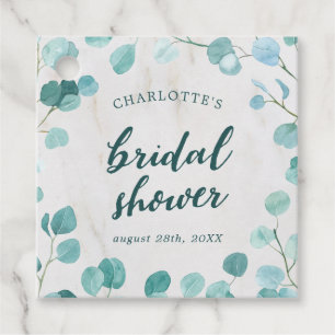 Eucalyptus and Marble Bridal Shower Favor Tags