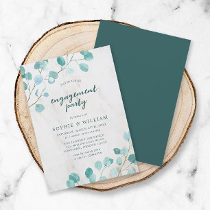 Eucalyptus and Marble Engagement Party Invitation