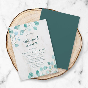 Eucalyptus and Marble Rehearsal Dinner Invitation