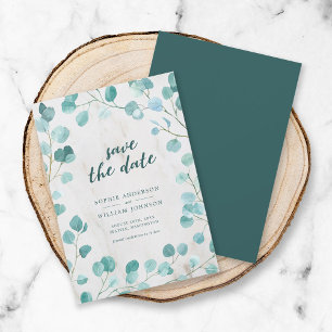 Eucalyptus and Marble Save the Date