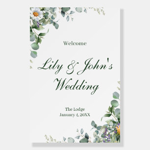 Eucalyptus and Wildflower Elegant Wedding Foam Board