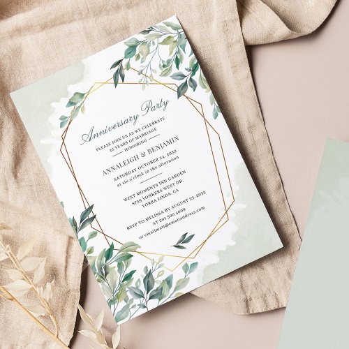 Eucalyptus Anniversary Party Invitation